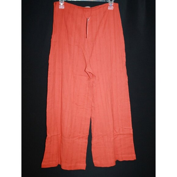 Roxy My Guy Pant Wide Leg Flare Side Zip Bright Orange Women's Size Small S NEW - Picture 2 of 2